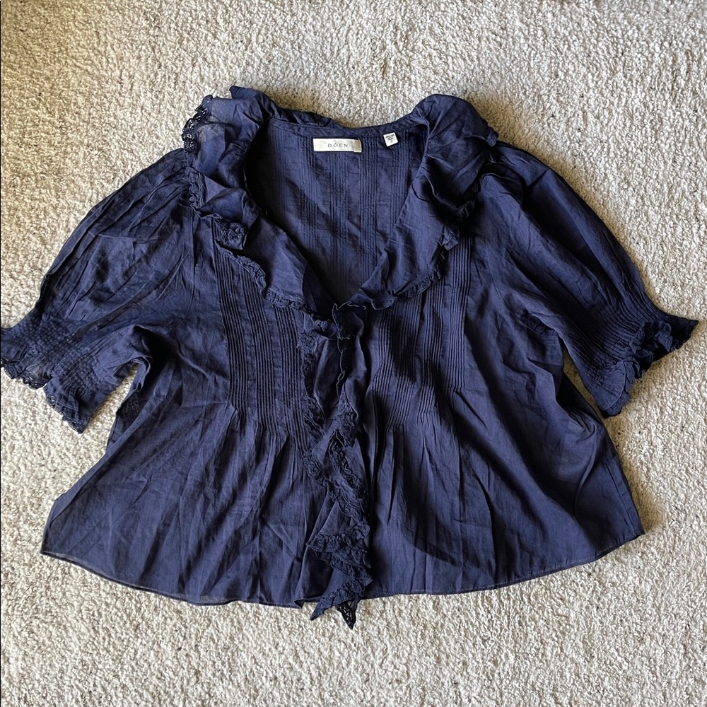 Doen Henri Top in Adriatic Navy Blue - Picture 5 of 9
